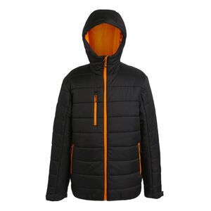 Regatta Professional Mens Thermal Padded Jacket / Black/Orange Pop
